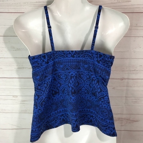 Lands End | Underwire Blue printed Tankini Sz 8 - Picture 3 of 4